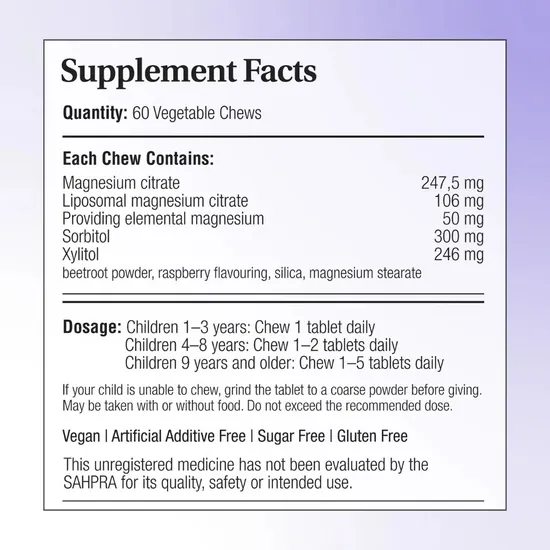 Phytoceutics Phytopure Kids Magnesium Chewable Tablets 60 Tablets