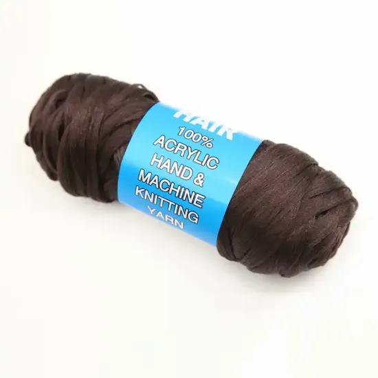 Beauty Collection Wool Hair 100 Percent Acrylic Knitting Yarn 100g / Black BWH001