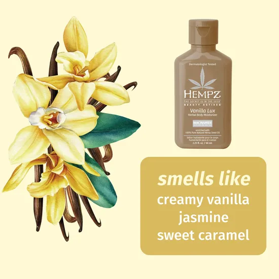 Hempz Vanilla Lux Herbal Body Moisturiser With Niacinamide 66ml