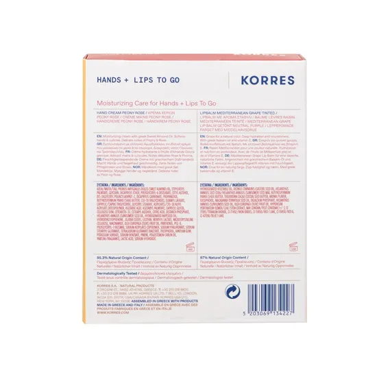 Korres Peony Rose Hand Cream + Mediterranean Grape Lip Balm