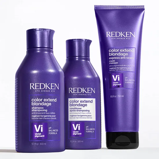 Redken Colour Extend Blondage Shampoo, Conditioner & Anti-Brass Mask Pack 300ml, 300ml & 250ml