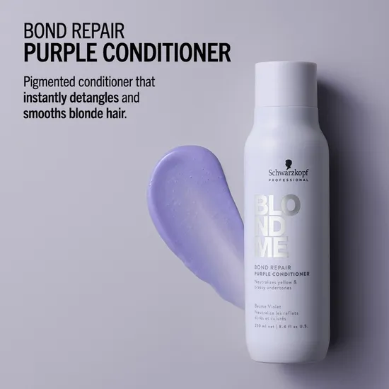 Schwarzkopf BlondMe Bond Repair Purple Shampoo & BlondMe Purple Conditioner Duo 300ml & 250ml