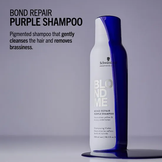 Schwarzkopf BlondMe Bond Repair Purple Shampoo & BlondMe Purple Conditioner Duo 300ml & 250ml