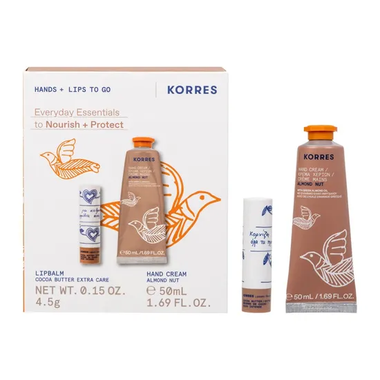 Korres Almond Nut Hand Cream + Cocoa Butter Lip Balm