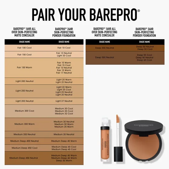 bareMinerals BAREPRO 24HR Skin-Perfecting Powder Foundation Medium 32 Cool