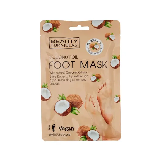 Beauty Formulas Coconut Oil Foot Mask 1 Pair