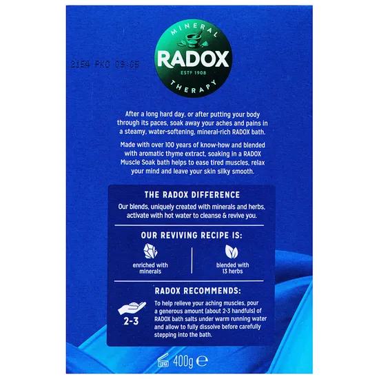 Radox Bath Therapy Herbal Bath Salts Muscle Soak 400g