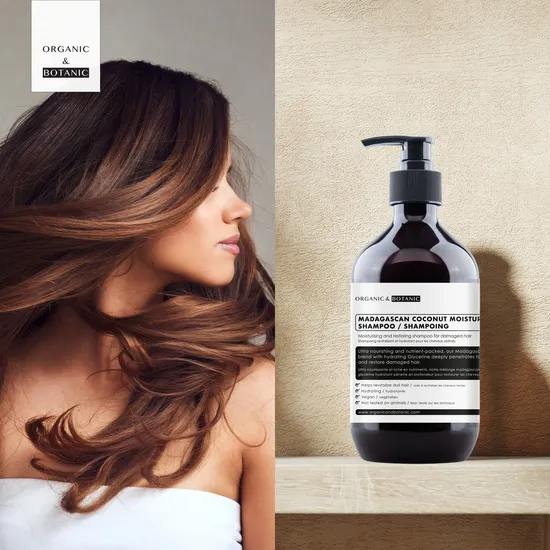 Organic & Botanic Madagascan Coconut Moisturising Shampoo 2 x 500ml