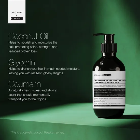 Organic & Botanic Madagascan Coconut Moisturising Shampoo 2 x 500ml