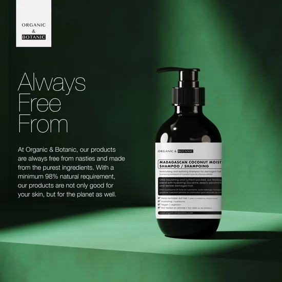 Organic & Botanic Madagascan Coconut Moisturising Shampoo 2 x 500ml