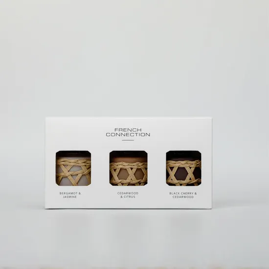 French Connection Bamboo Collection Trio Of Reed Diffuser Gift Set 3 x 50ml