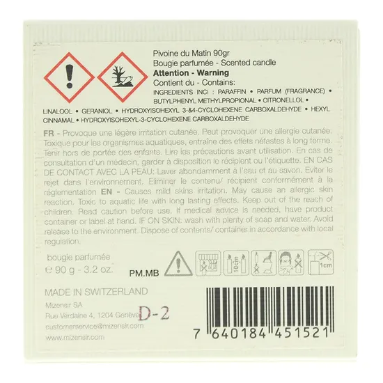 Mizensir Pivoine Du Matin Scented Candle 90G