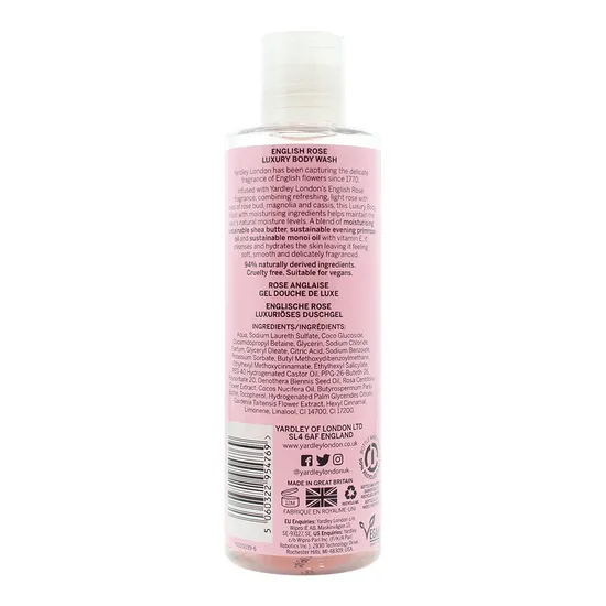 Yardley English Rose Luxury Body Wash 250ml