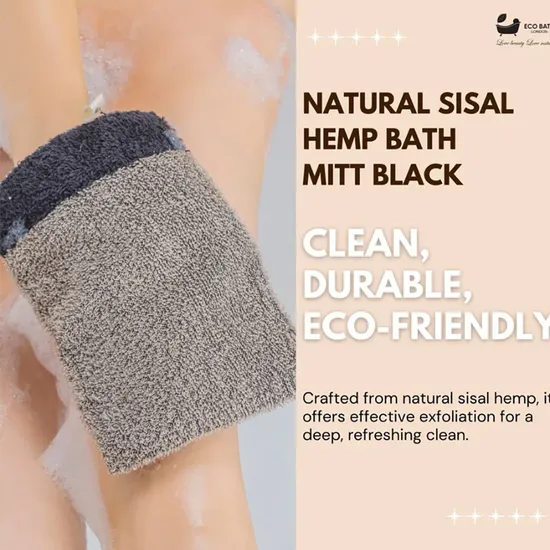 Eco Bath London Sisal Hemp Bath Mitt Black