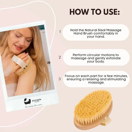 Eco Bath London Natural Bristle Massage Hand Brush