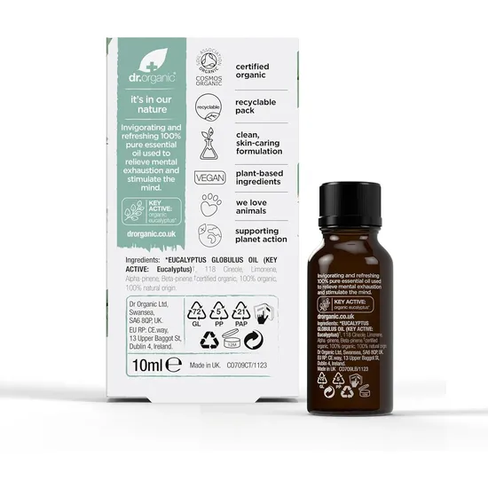 Dr. Organic Invigorate & Refresh Eucalyptus Pure Oil 10ml