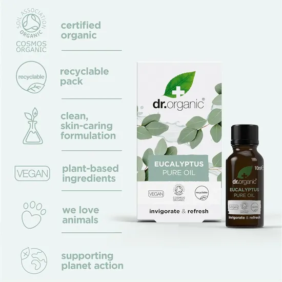 Dr. Organic Invigorate & Refresh Eucalyptus Pure Oil 10ml