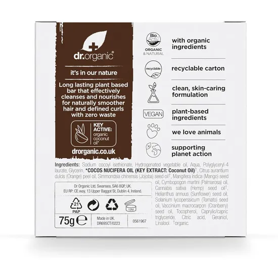 Dr. Organic Coconut Orange Shampoo & Conditioner Bar 75g