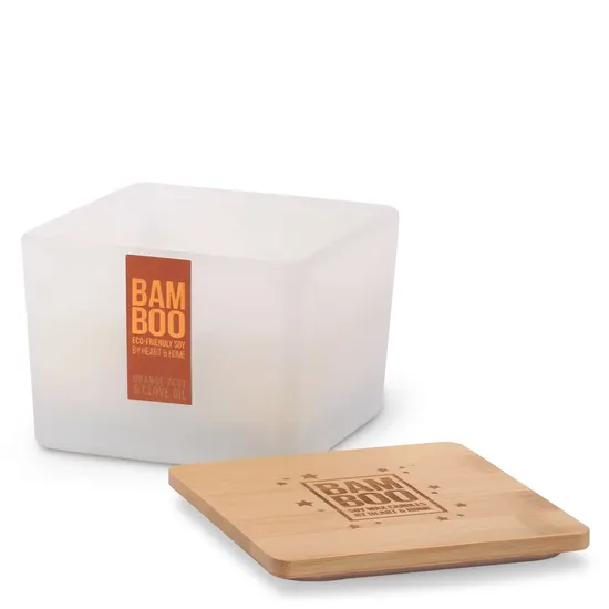 BAMBOO Candle Centrepiece Candle Orange Zest & Clove Oil 320g