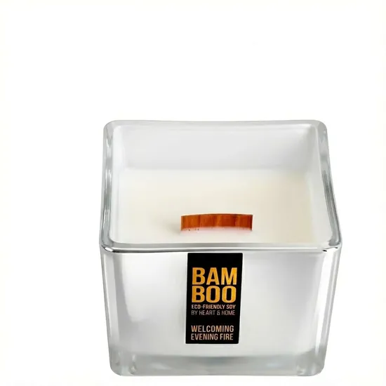 BAMBOO Candle Centrepiece Candle Welcoming Evening Fire 320g