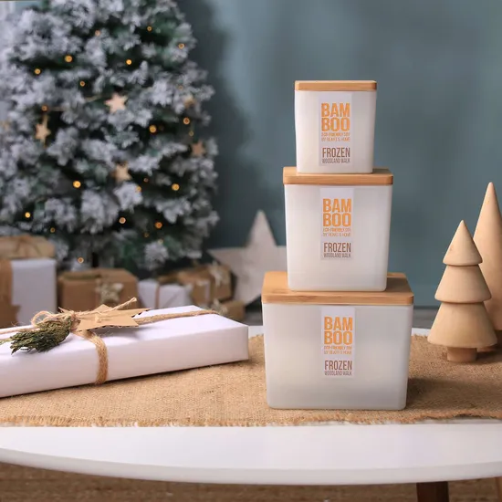 BAMBOO Candle Centrepiece Candle Frozen Woodland Walk 320g