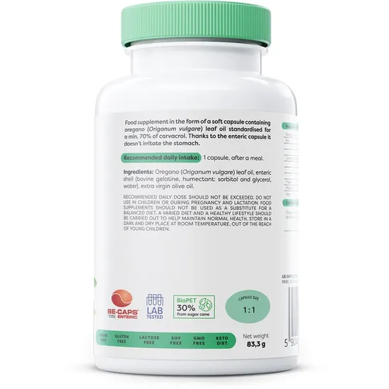 Osavi Oregano Oil Carvacrol 180mg 120 Enteric Caps