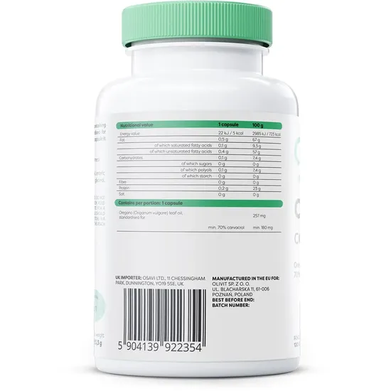 Osavi Oregano Oil Carvacrol 180mg 120 Enteric Caps