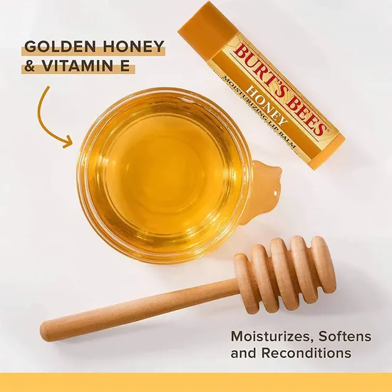 Burt's Bees Honey Moisturising Lip Balm 2 Pack