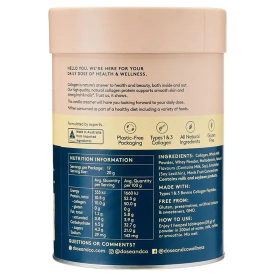 Dose & Co Collagen Creamer Vanilla 340g