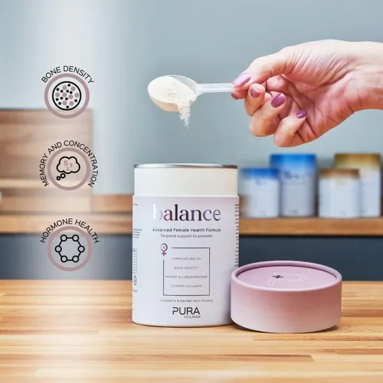 Pura Collagen Balance Advanced Female Health Formula Raspberry & Garden Mint 224g