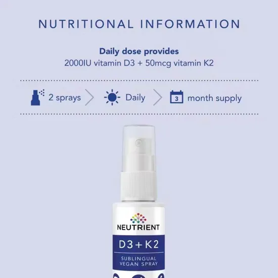 Neutrient D3 K2 2000iu Vegan Oral Spray 30ml