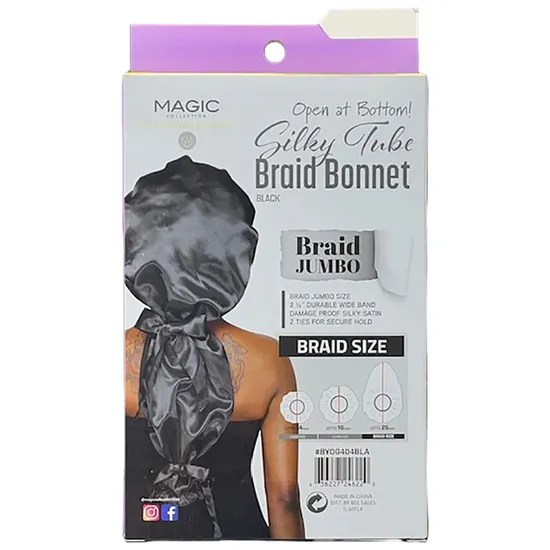 Magic Collection Silky Tube Braid Bonnet jumbo / black