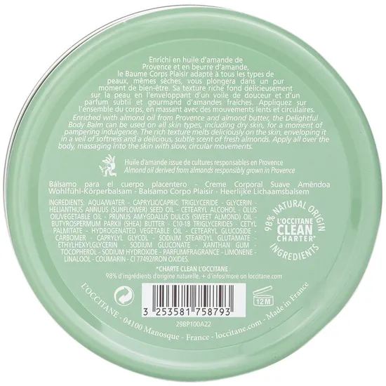 L'Occitane Almond Delightful Body Balm 100ml