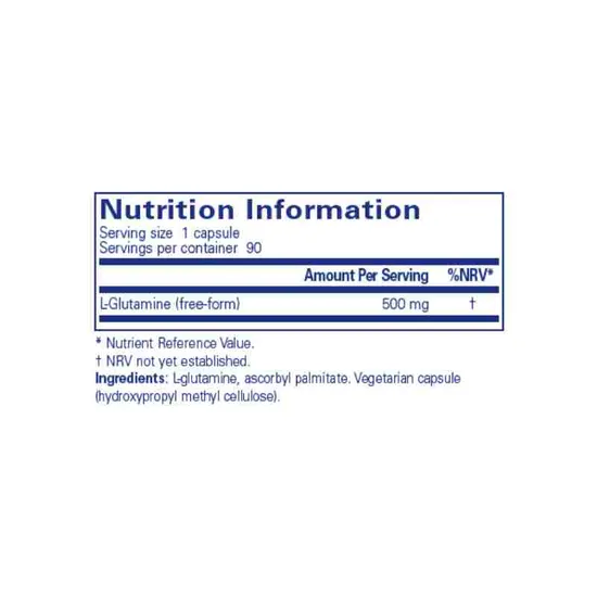 Pure Encapsulations l-Glutamine 500mg Capsules 90 Capsules