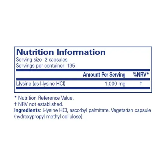 Pure Encapsulations l-Lysine Capsules 90 Capsules