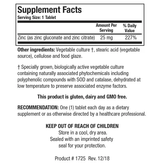 Biotics Research Zn-Zyme Forte Tablets 100 Tablets