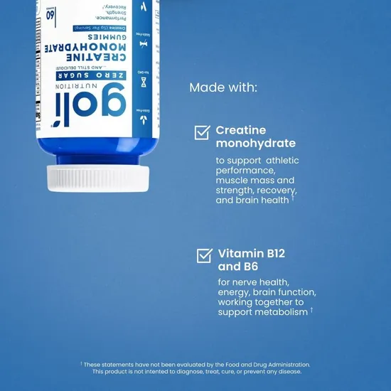 Goli Nutrition Zero Sugar Creatine Monohydrate Gummies 60 Gummies