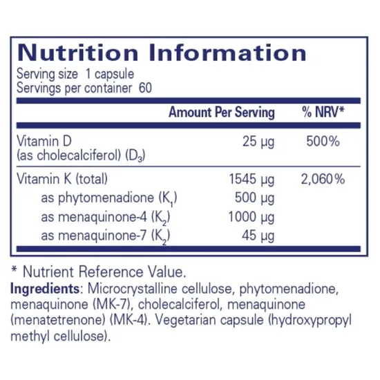 Pure Encapsulations Vitamin K With D3 Capsules 60 Capsules