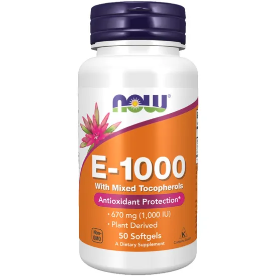 NOW Foods Vitamin E-1000 Natural Mixed Tocopherols 50 Softgels
