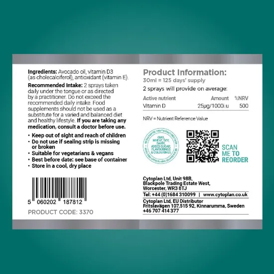 Cytoplan Vitamin D3 Spray 30ml
