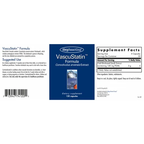 Allergy Research Group VascuStatin Formula Capsules 120 Capsules