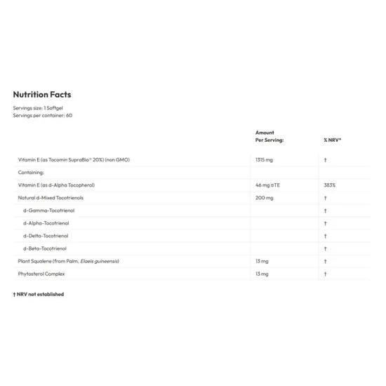 Allergy Research Group Tocomin SupraBio Tocotrienols 200 mg - 60 Softgels