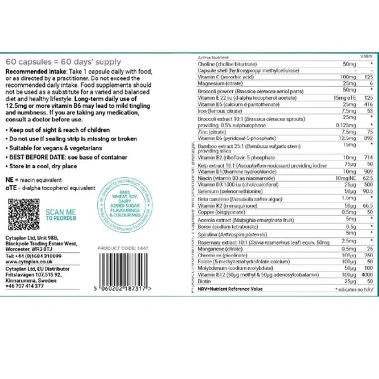 Cytoplan Teen Multi Capsules 60 Capsules