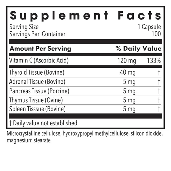 Allergy Research Group TG 100 Natural Glandulars Capsules 100 Capsules