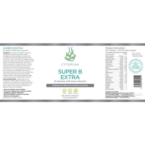 Cytoplan Super B Extra 60 Tablets