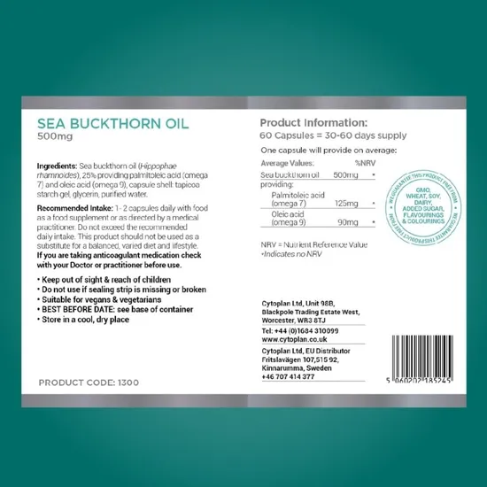 Cytoplan Sea Buckthorn Oil Capsules 60 Capsules