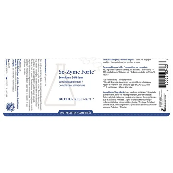 Biotics Research Se-Zyme Forte Tablets 100
