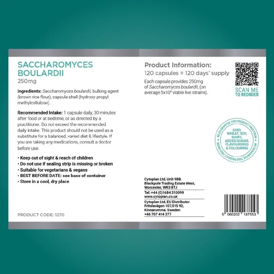 Cytoplan Saccharomyces Boulardii Capsules 120 Capsules