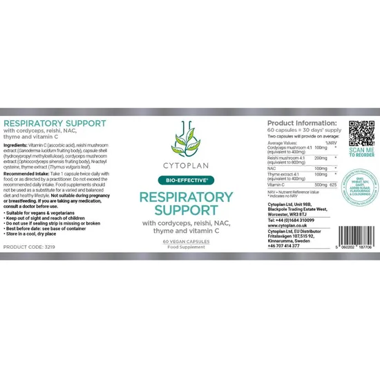 Cytoplan Respiratory Support Capsules 60 Capsules