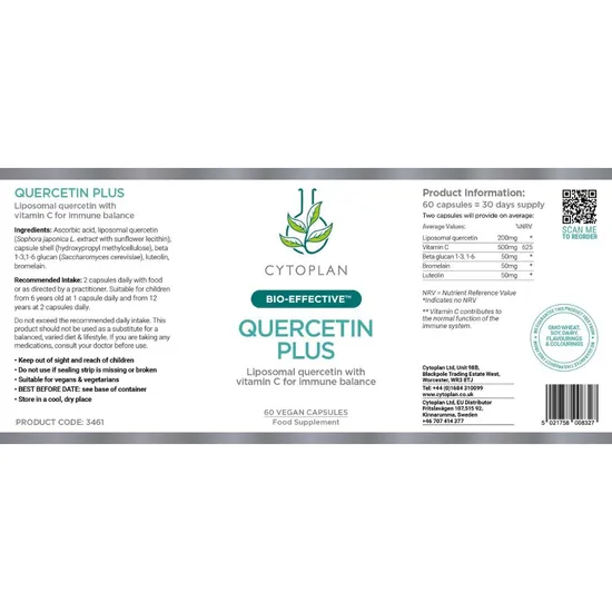 Cytoplan Quercetin Plus Capsules 60 Capsules